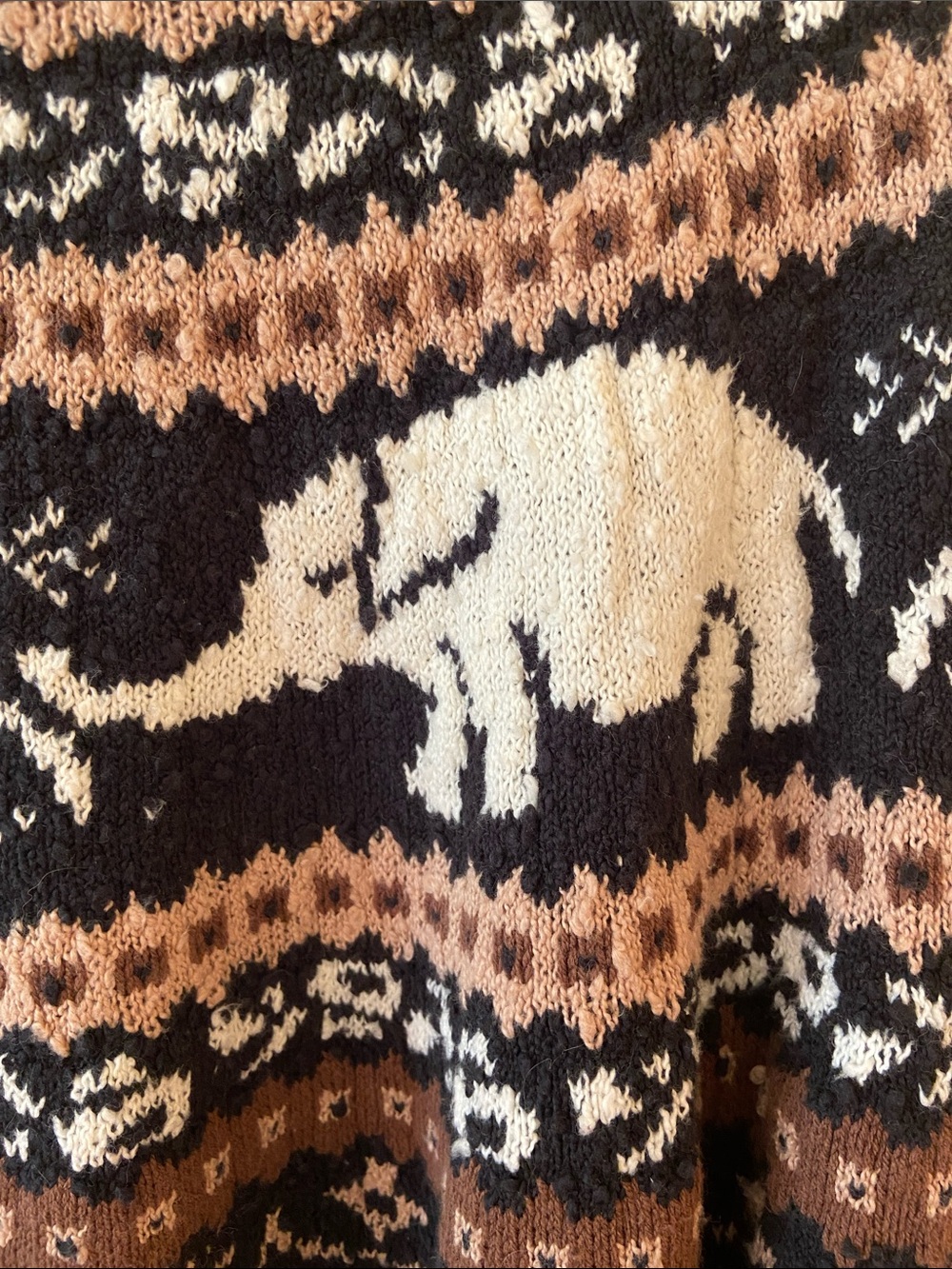 Women’s Free People Nellie Elephant Fair Isle Sweater in Black, Size Small - Picture 3 of 9
